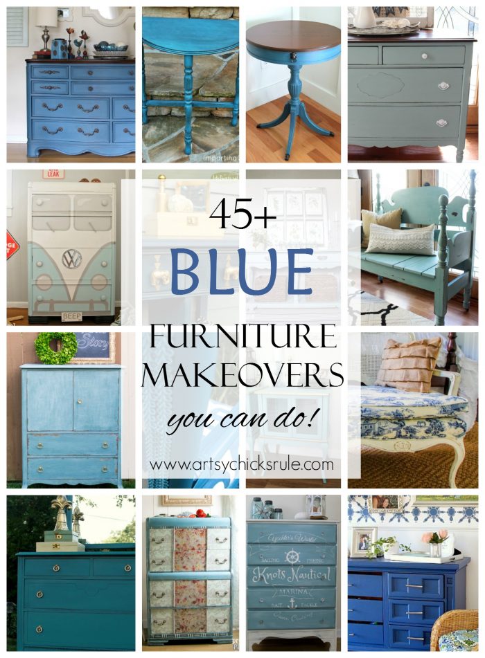 45+ BLUE Furniture Makeovers (you can do!)