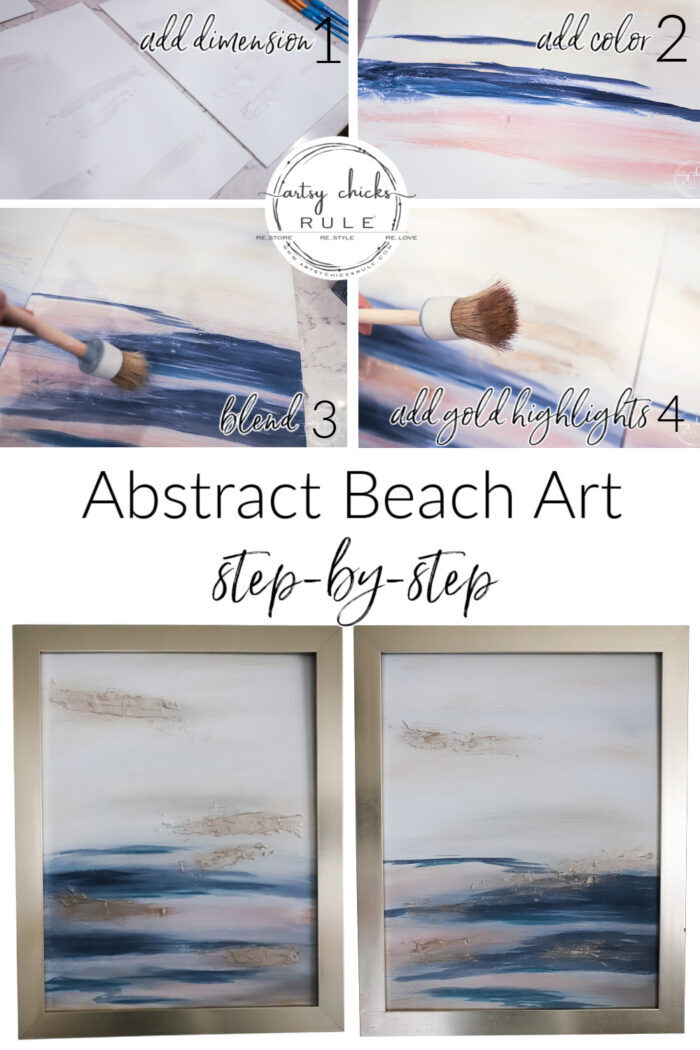 Abstract beach art step by step pin