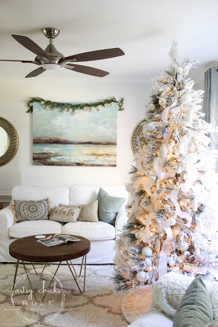 All White Christmas Tree (morning room decor!)