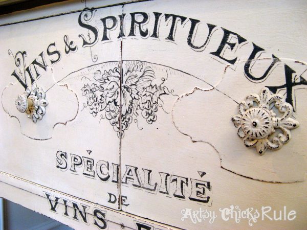 Estate Sale Sideboard with Chalk Paint Graphics (2nd Time’s the Charm)
