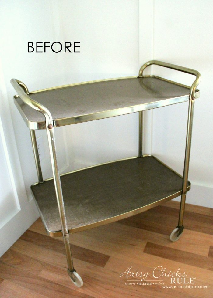 $15 Beverage Cart Goes Glam (simple transformation!)