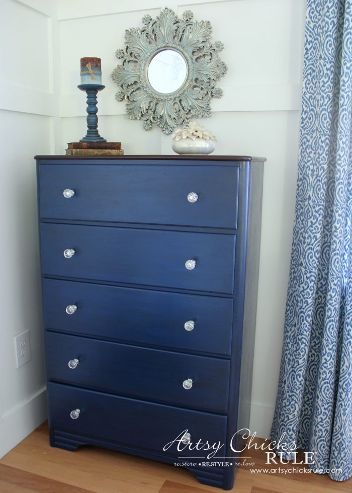 navy blue chest of drawers