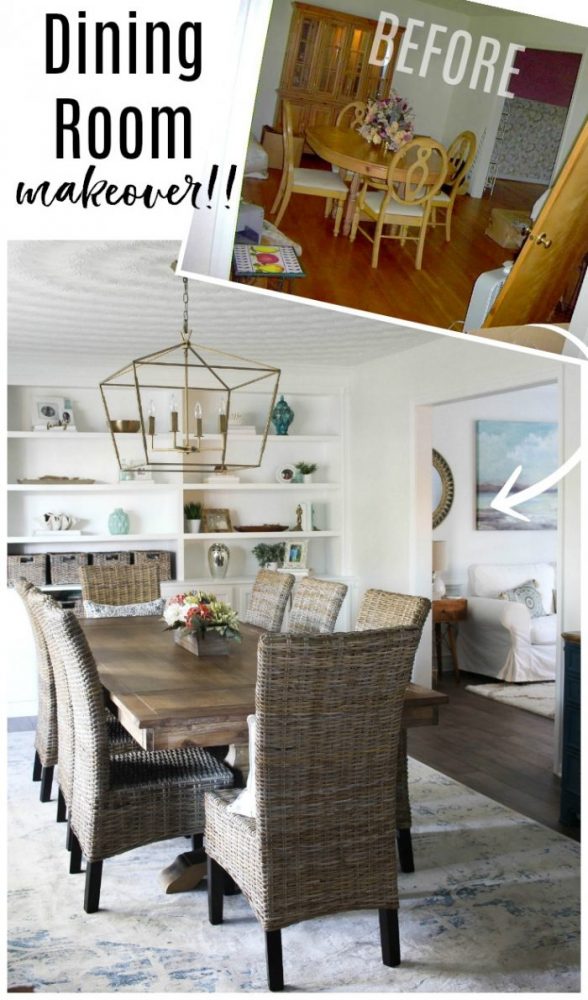 Coastal Dining Room REVEAL!!! - artsychicksrule.com #coastaldecor #coastalstyle #coastaldiningroom #golddecor 
