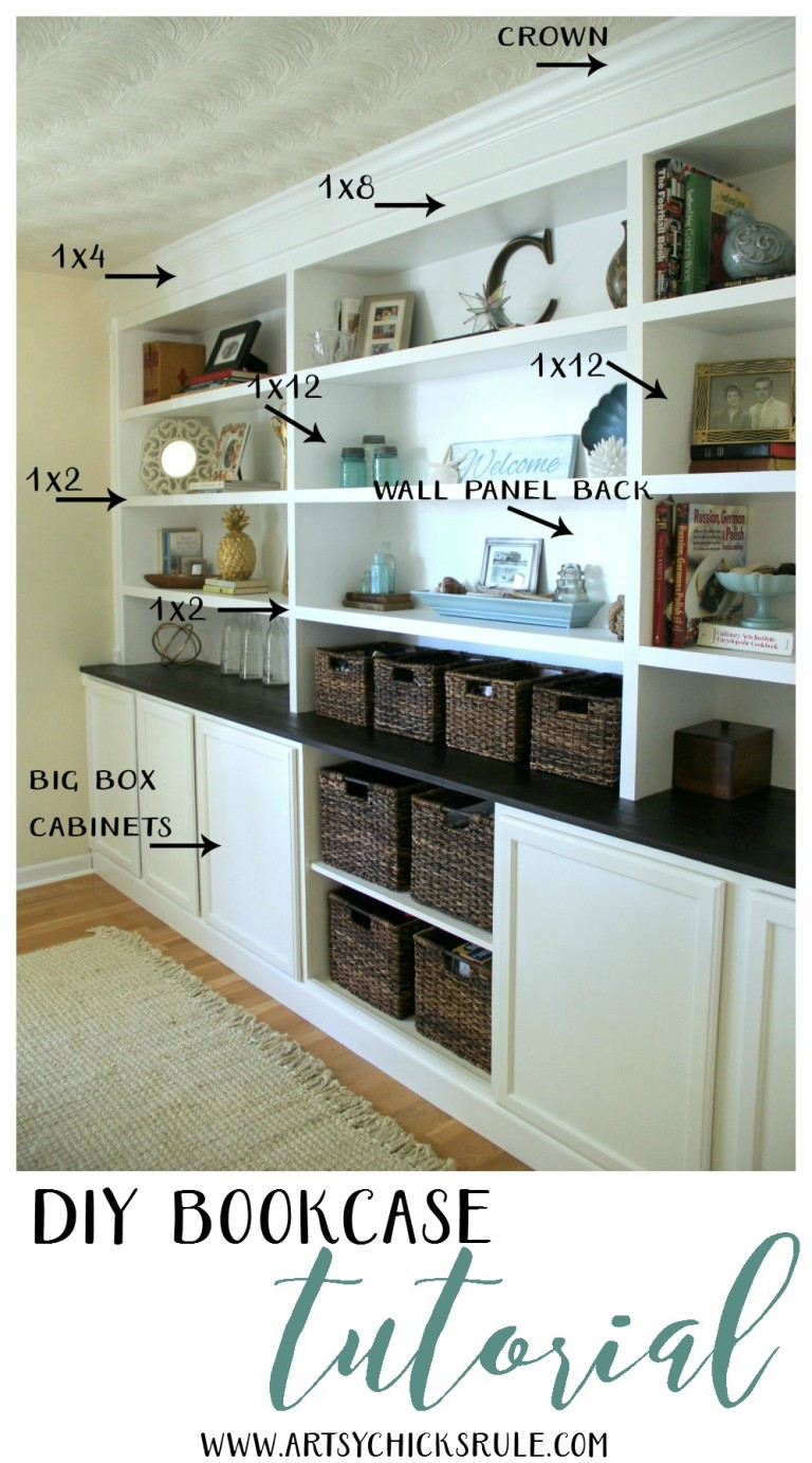 DIY Bookcase Tutorial (DIY built in, all the details!!)