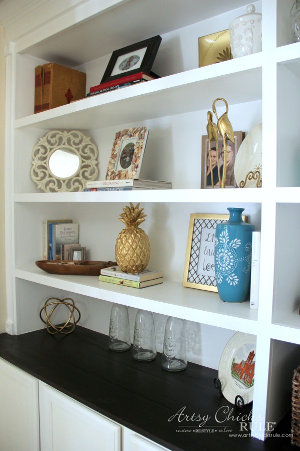 DIY Built-In Bookcase Wall - Styling 2 - artsychicksrule #bookcase #diy