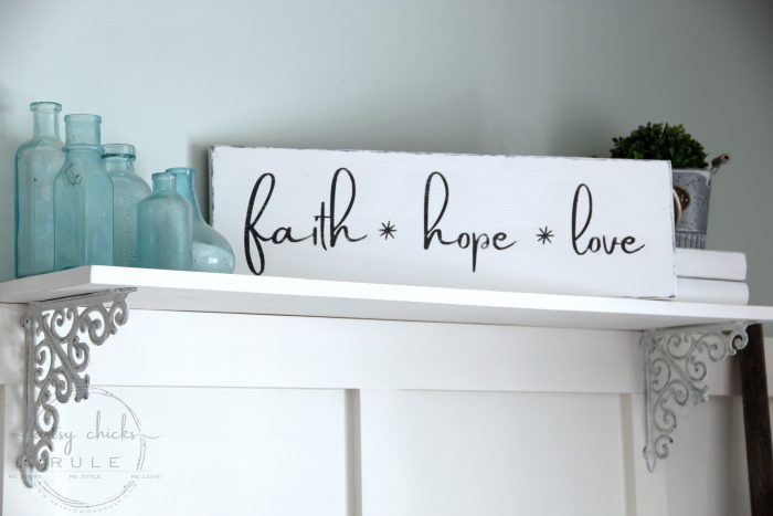 DIY Faith Hope Love Sign (and FREE printable!)
