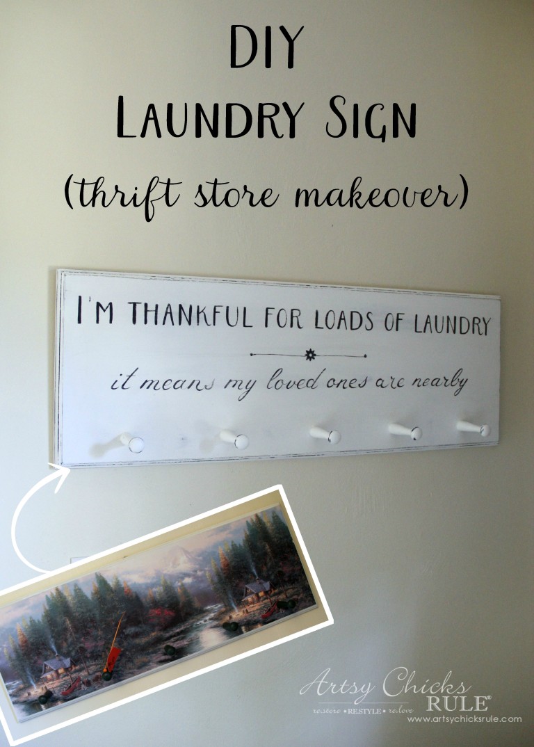 DIY Laundry Sign (thrift store makeover)