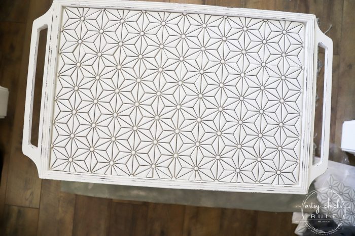 How To Tile A Table Top! DIY tiled table top is easier than you think! And gives a completely new look to your furniture! artsychicksrule.com #diytiledtable #diytile #DIYtileprojects