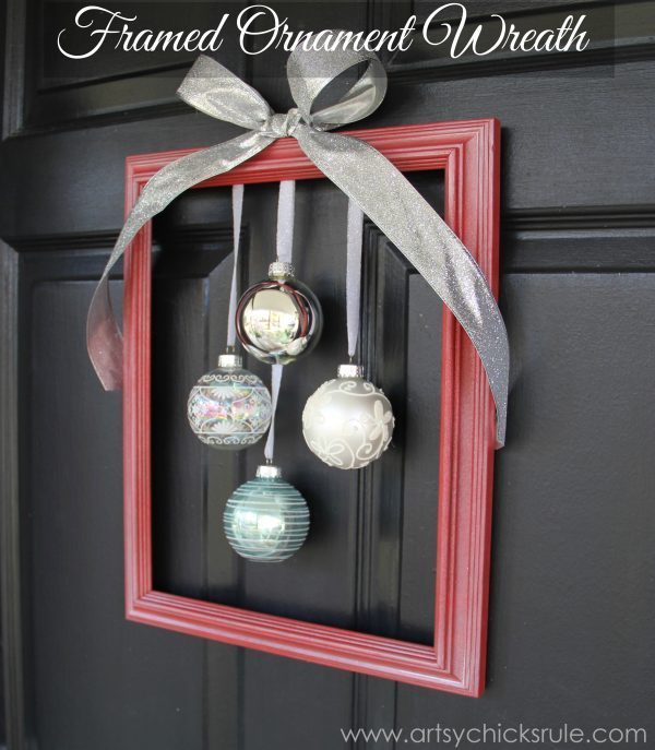 DIY Holiday Framed Ornament Wreath ( Welcome Home Tour)