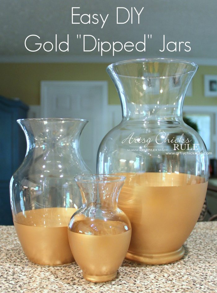 DIY Gold Dipped Jars (Super Thrifty DIY!!)