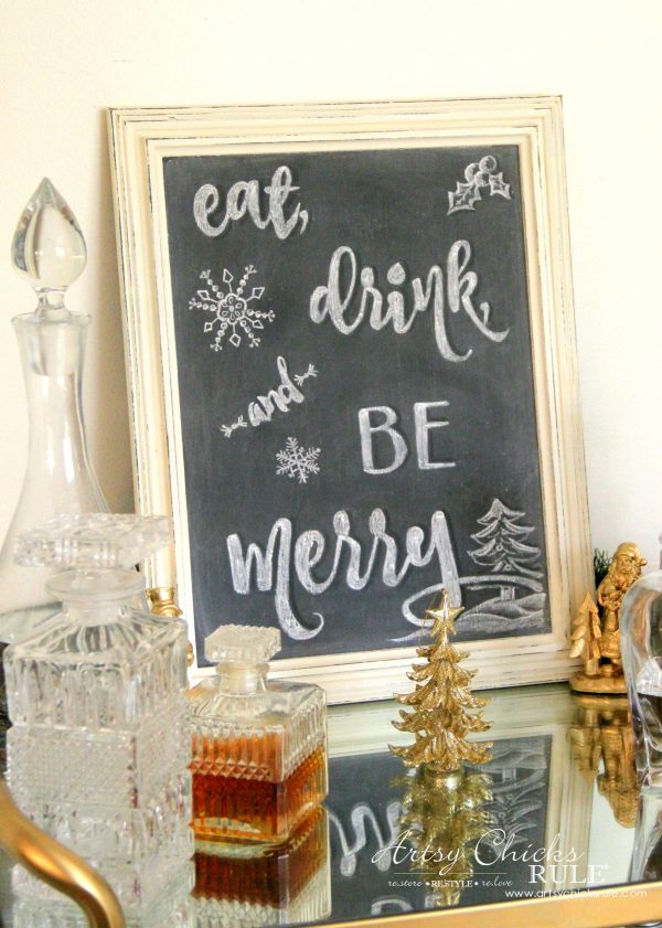 Eat, Drink, and BE Merry Chalk Art (and a FREE printable!)