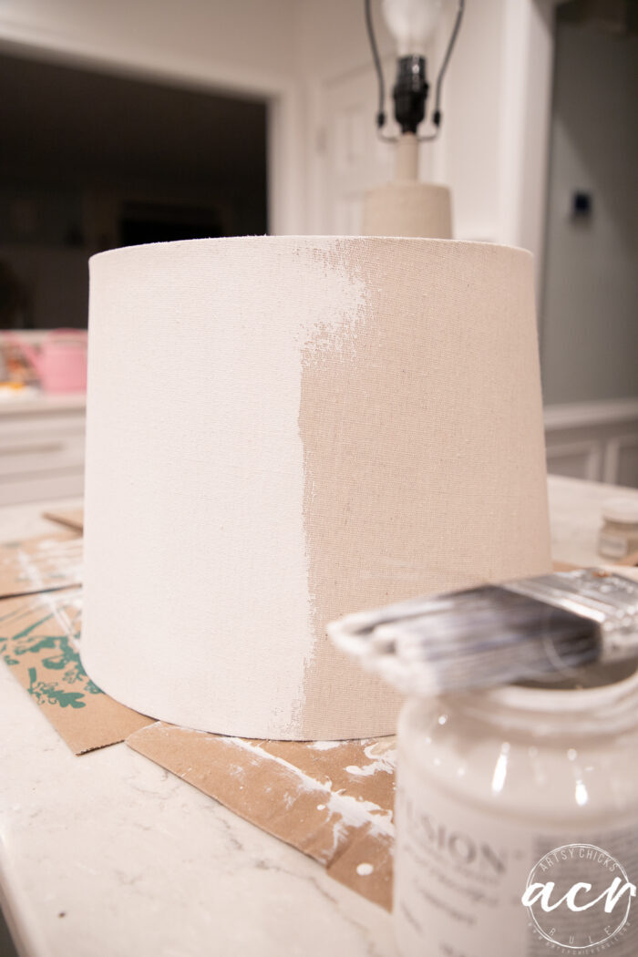 painting lampshade white