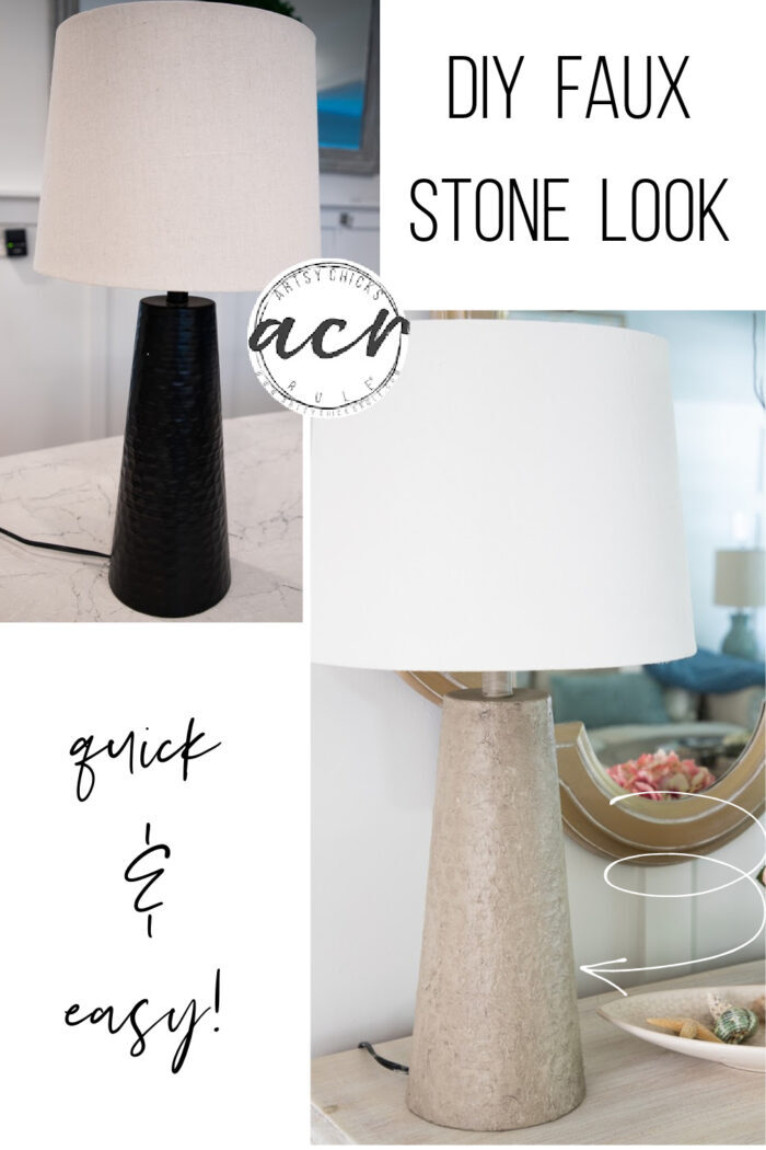 This basic little product gave this old lamp a fun new faux stone look...simple to do too! artsychicksrule.com