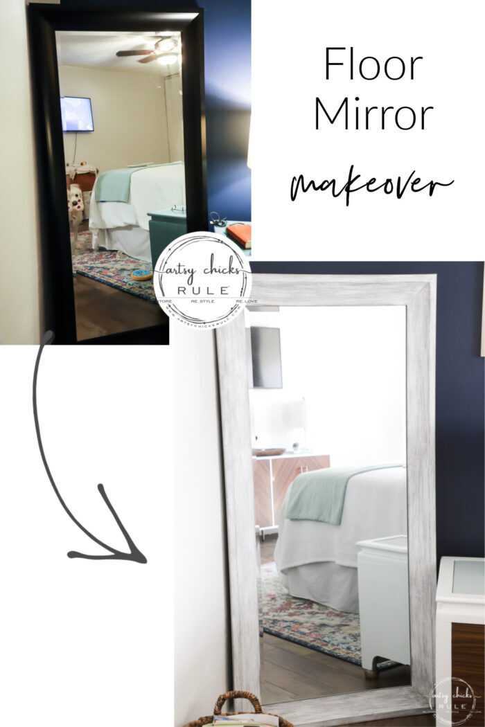 A little paint for a brand new look with this floor mirror transformation! artsychicksrule.com