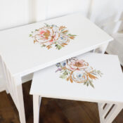 Floral Transfers Nesting Tables Makeover