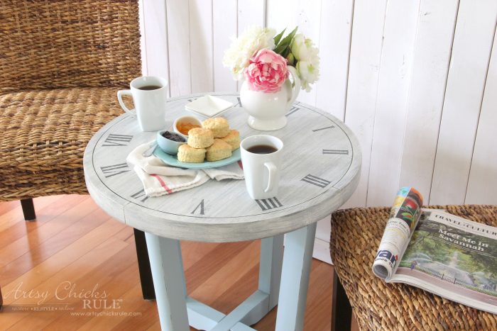 French Country Clock Face Table (free printable to make your own!)