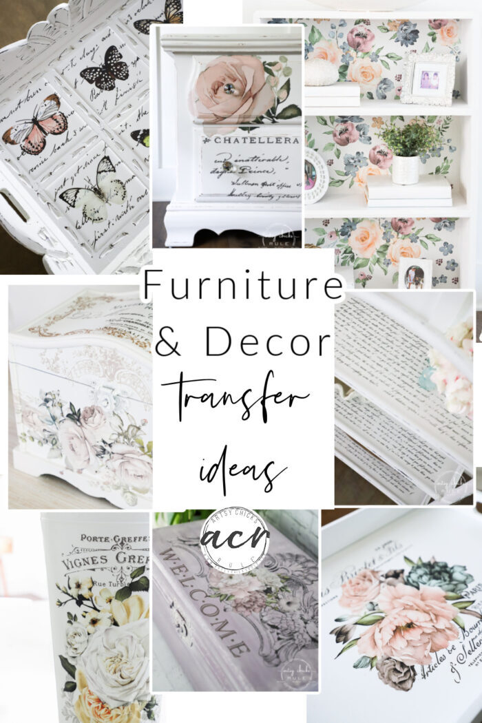 Beautiful furniture & decor transfers can bump your makeovers up a notch. So many design options to choose from! artsychicksrule.com