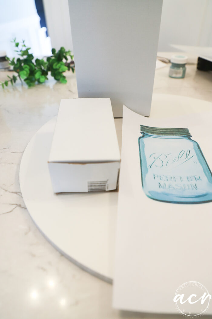 ball mason jar printed on paper with white boxes