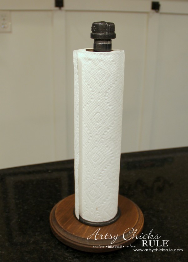 Industrial Style DIY Paper Towel Holder - simple DIY- #diy #industrial artsychicksrule.com