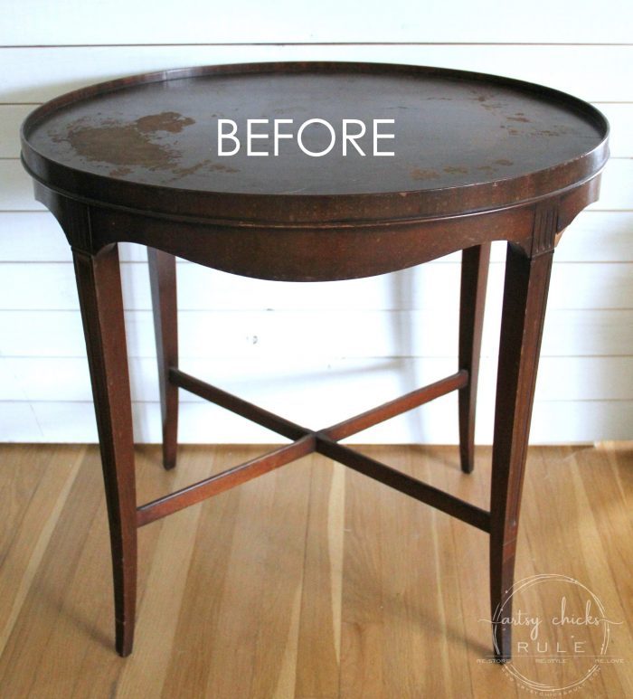 Layered Chalk Paint Makeover Tutorial - artsychicksrule.com #layeredchalkpaint #chalkpaintmakeover #paintedfurniture #aubussonblue