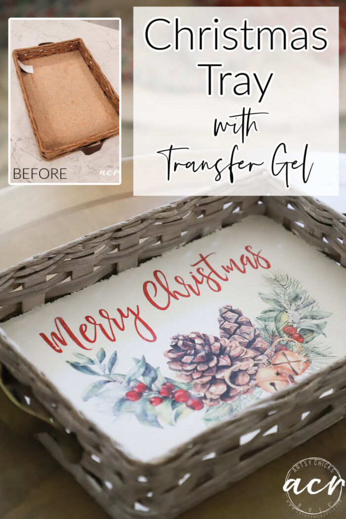 This sweet (and free!) Merry Christmas printable looks perfect in this old, thrifted tray. Easy to do too! artsychicksrule.com