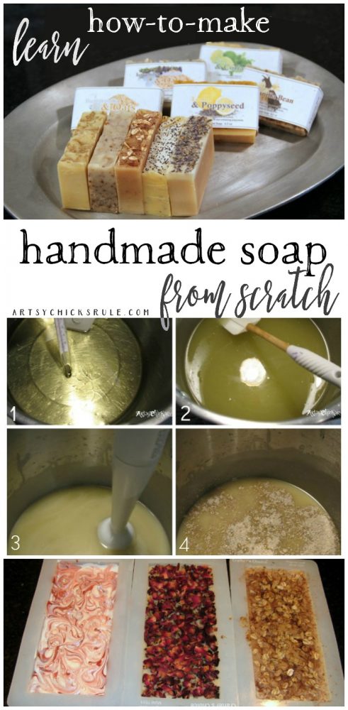 Learn How To Make Handmade Natural Soap... From Scratch!!! Natural Soap Making artsychicksrule.com #soapmaking #coldprocesssoap #naturalsoap #handmadesoap #homemadesoap #soaptutorial #diysoap