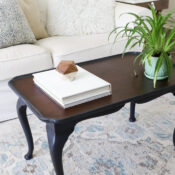 Navy Blue Coffee Table Makeover (with brown glaze)