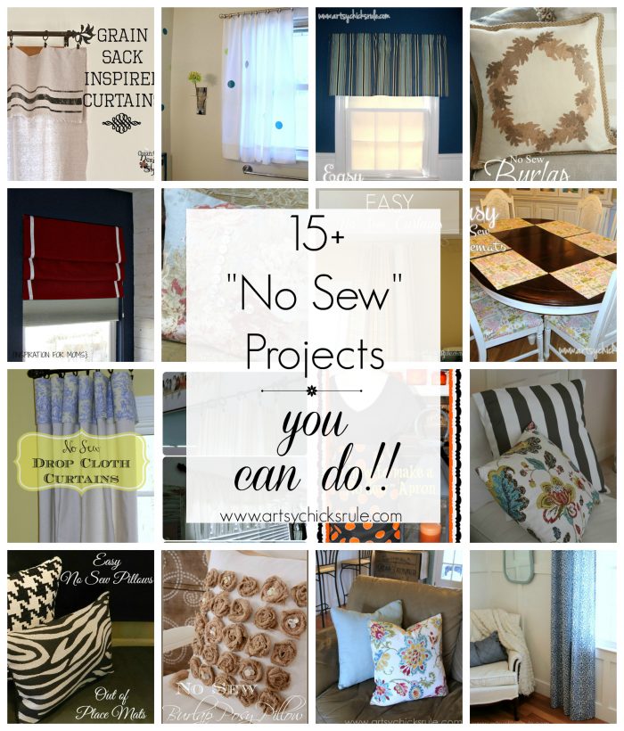 DIY No Sew Projects {Pillows, Curtains, Shades and more}