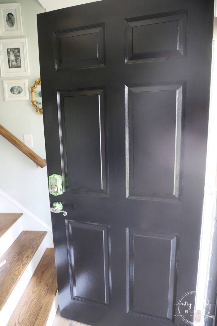 Painted black door finished