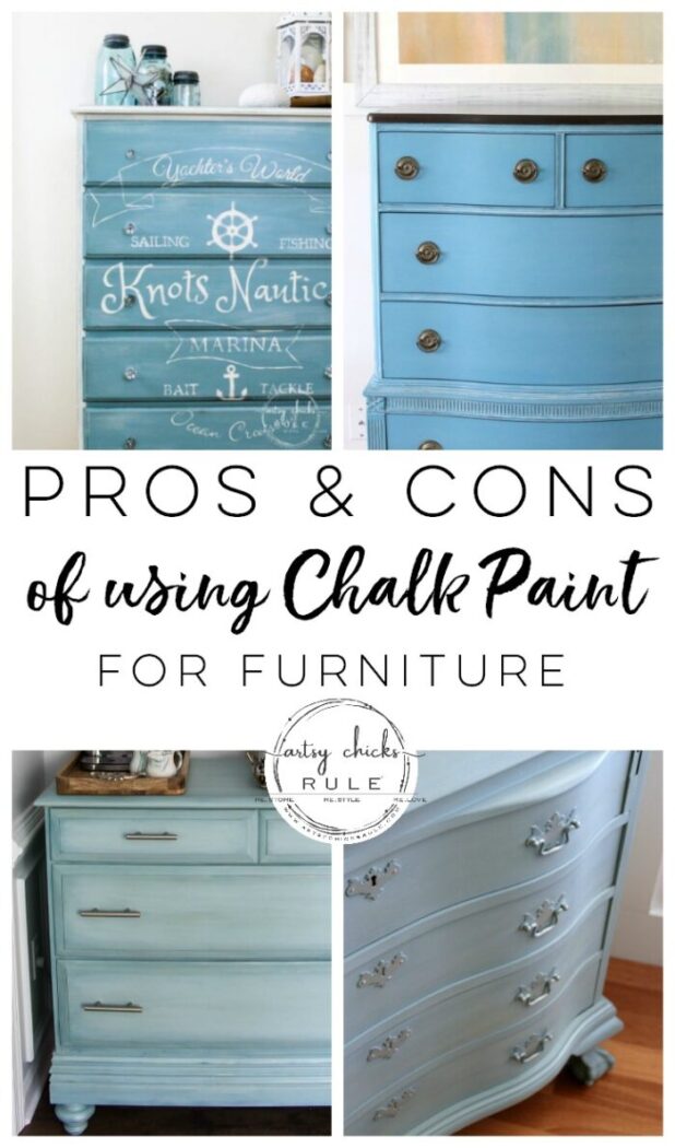 PROS and CONS of Chalk Paint for Furniture! Find out all the details!! artsychicksrule.com #chalkpaintfurniture #chalkpaintmakeovers #howtousechalkpaint #howtopaintfurniture