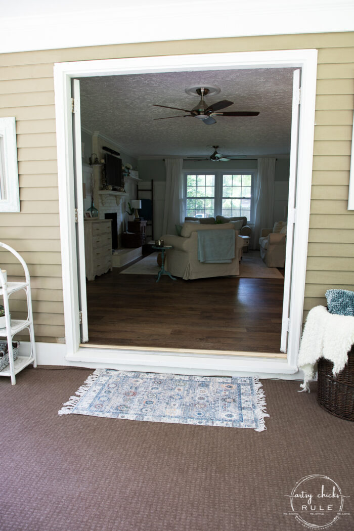 view of french doors open to inside living space