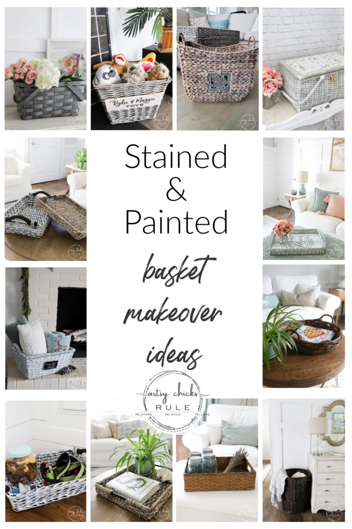 Stained & Painted Baskets (makeover ideas!)