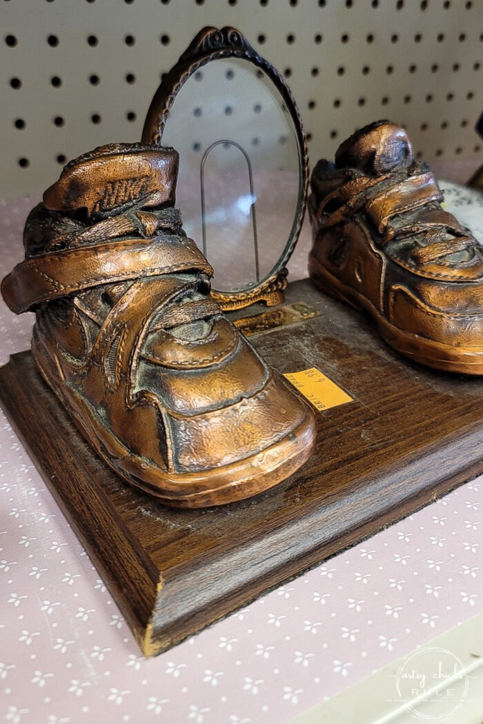 bronze nike baby shoes plaque