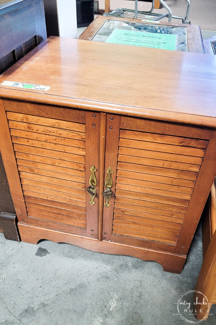 louvered doors wood cabinet