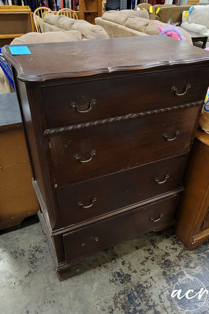 dark antique chest of drawers