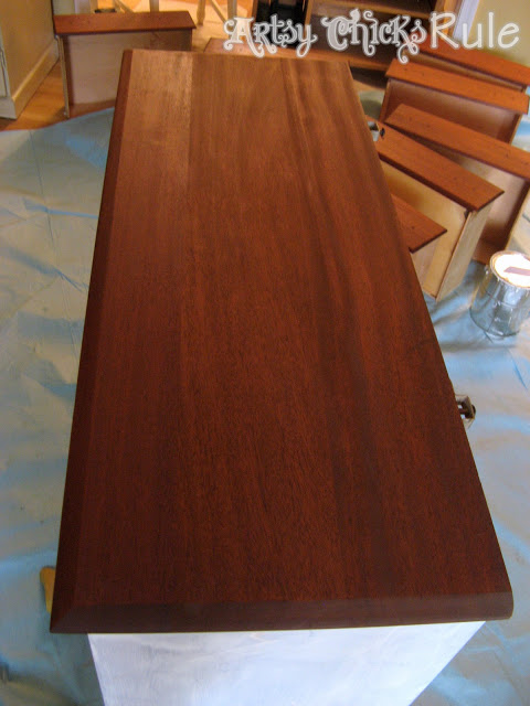 stained wood top