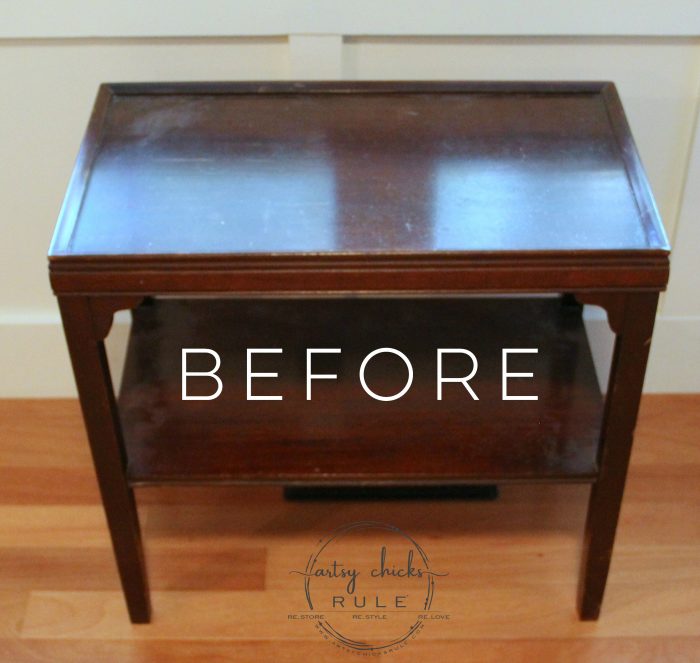 Two Tone Side Table Milk Paint Makeover {themed tour}