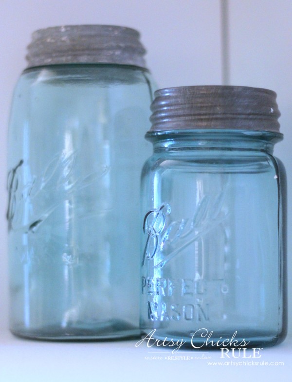 Vintage Collections - Blue Mason Jars - #vintage #collections #bluemasonjars #retro #antique artsychicksrule.com